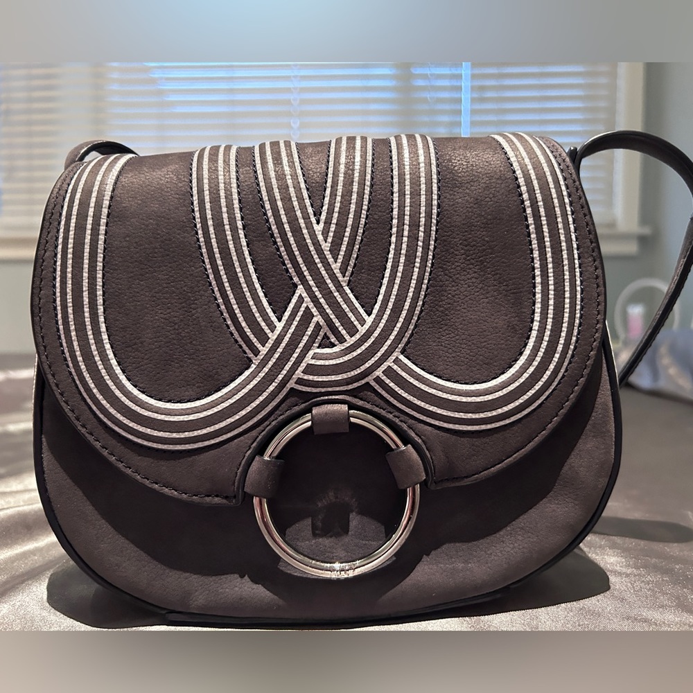 Tory Burch Bombe Stripe Mini Saddle Bag
